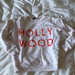 J. Crew Pink Sweatshirt with Red 'Hollywood' Print